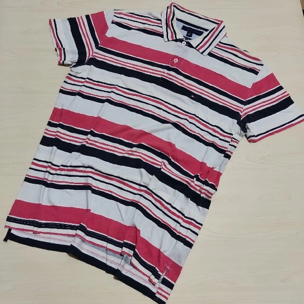 Kaos polo shirt stripe TOMMY HILFIGER original second