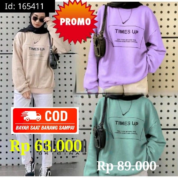 SWEATER HOODIE WANITA TIME UP 