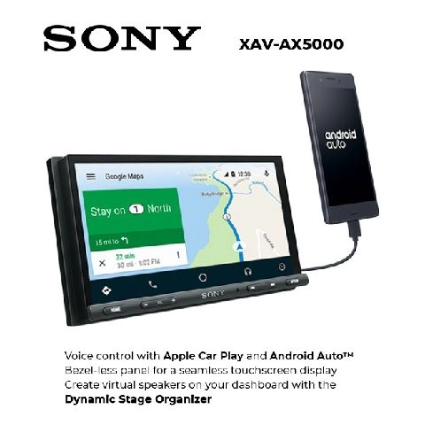 Sony XAV-AX5000 Head Unit 7 inch Double Din Android Auto Apple CarPlay