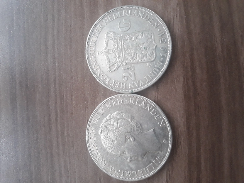 Koin perak Belanda 2.5 Gulden