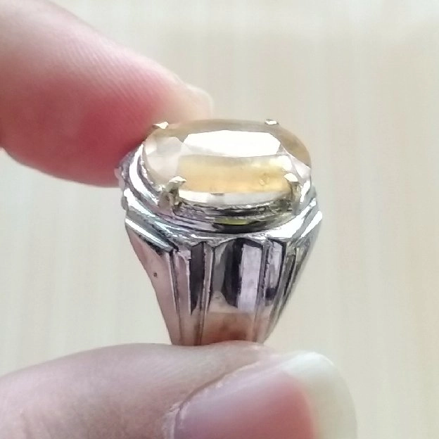 Cincin Batu Permata Natural Yellow Sapphire / Safir Kuning Yakut