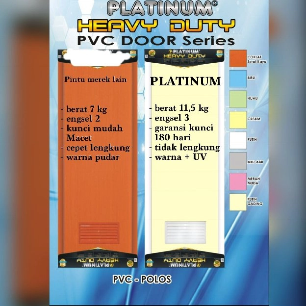 Pintu Kamar Mandi Merk Platinum Heavy Duty 