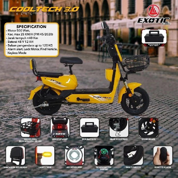 SEPEDA LISTRIK EXOTIC COOLTECH 3.0