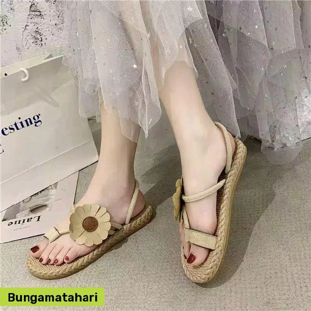 SANDAL ETNIK BUNGA MATAHARI 