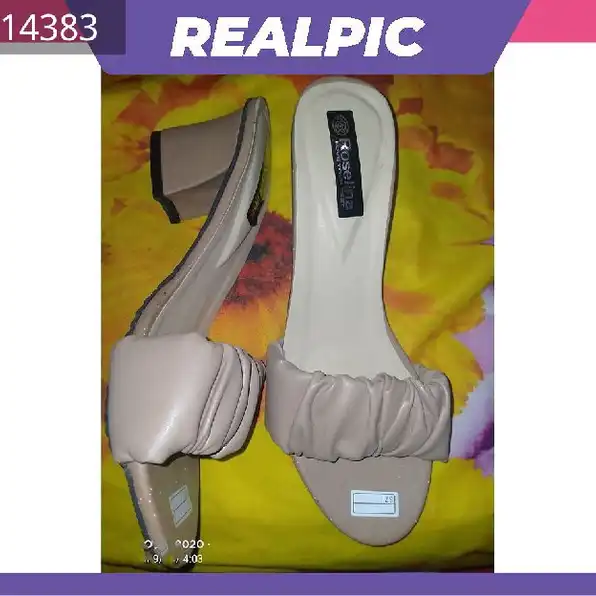 SANDAL HEELS WANITA LILAC (BAYAR DI TEMPAT)