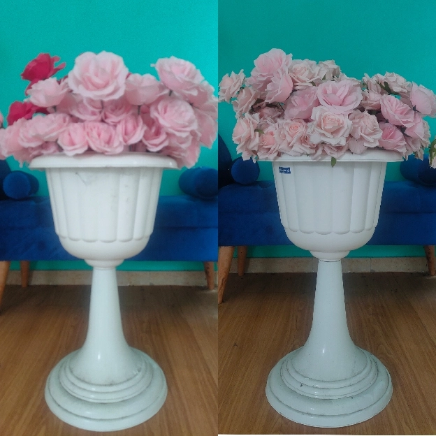 Pot Trophy plastik tinggi 70 cm + Semua Bunga