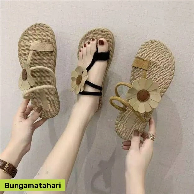 SANDAL ETNIK BUNGA MATAHARI 