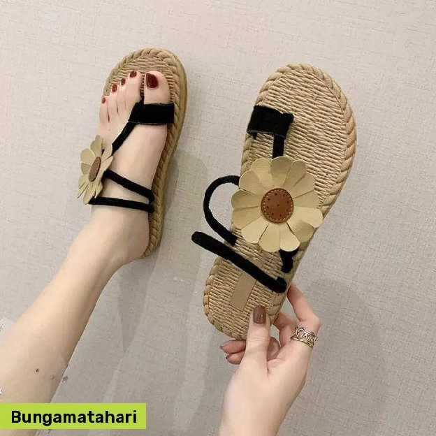 SANDAL ETNIK BUNGA MATAHARI 