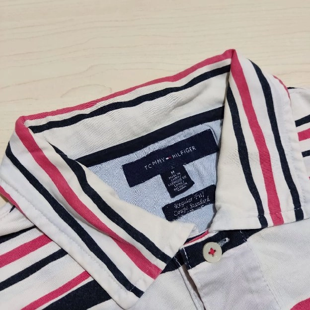 Kaos polo shirt stripe TOMMY HILFIGER original second