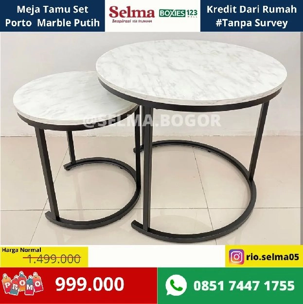 Meja Tamu Porto Marble Putih