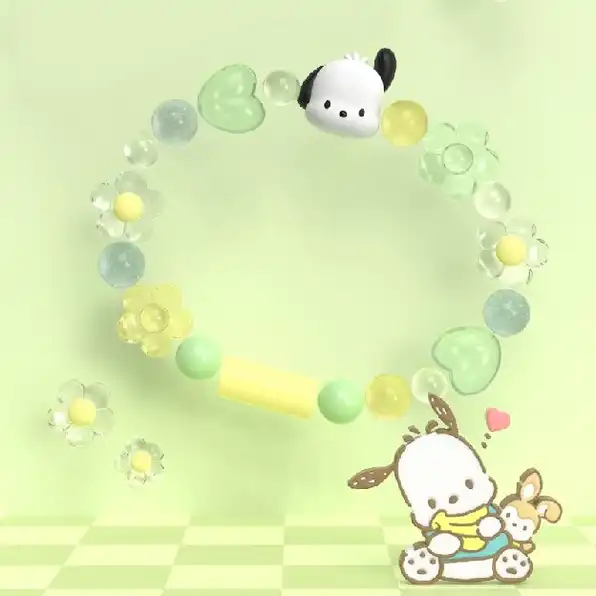 Karakter Sanrio JS-0162 Gelang Lucu Kabel Charge 2-in-1 Pochacco Kuromi Kabel Data Portabel Lucu Gad