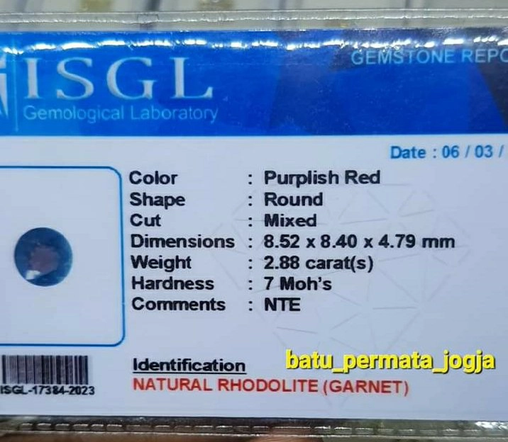 NATURAL RHODOLITE garnet asli 