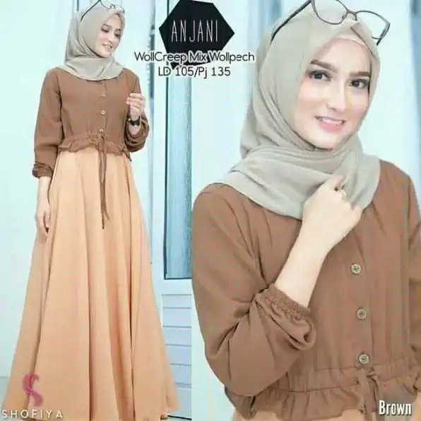 *ANS - Gamis Dress Muslim Wanita Anjani syari* 