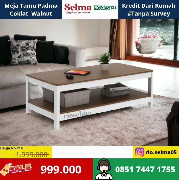 Meja Tamu Padma Coklat Walnut 