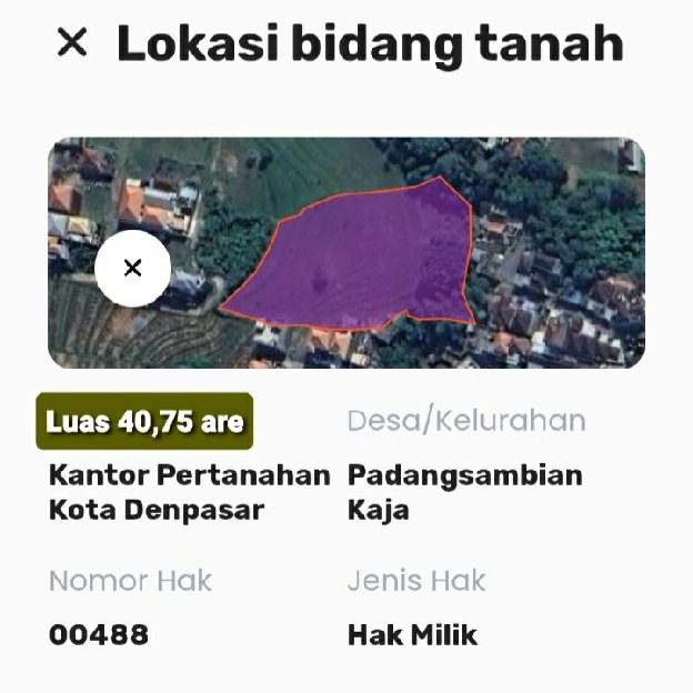 Dijual 40,75 are, Jl. Panji Kebo Iwo Utara III Padangsambian Kaja Denpasar