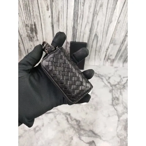 GANTUNGAN KUNCI DOMPET KUNCI BOTTEGA VENETA BOVE LEATHER BLACK