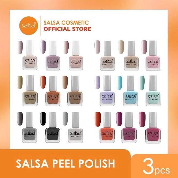 SALSA Peel Polish Kutek HALAL Nail Art Off Lupas Breathable Hijab Friendly Paket isi 3 Kaki Tangan