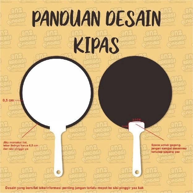 KIPAS / HANDFAN CUSTOM , KIPAS SOUVENIR, KIPAS PROMOSI - BAHAN AC 310 GR + LAMINASI - CETAK 1 SISI