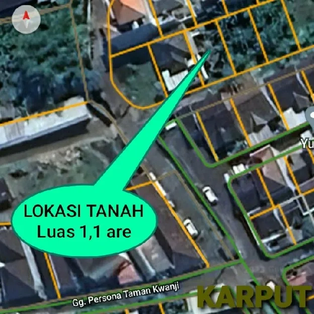 Dijual 1,1 are, Jl. Panji Pesona Taman Kwanji Dalung Kuta Utara