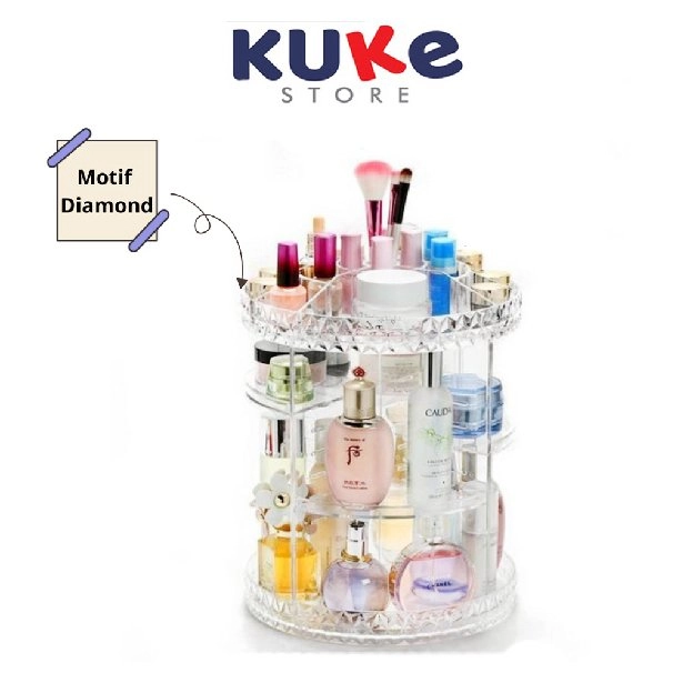 Rak Kosmetik Acrylic Putar 360 Derajat Organizer Polos / Rak Kosmetik Putar 360 Derajat FREE BUBBLE