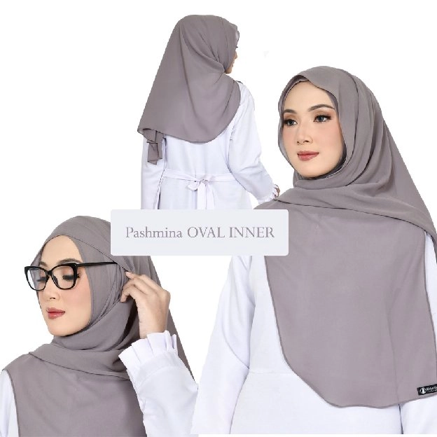 Jilbab Pashmina Inner Ninja Aquina Instan Oval Lubang Telinga / Pashmina permium ceruty babydol