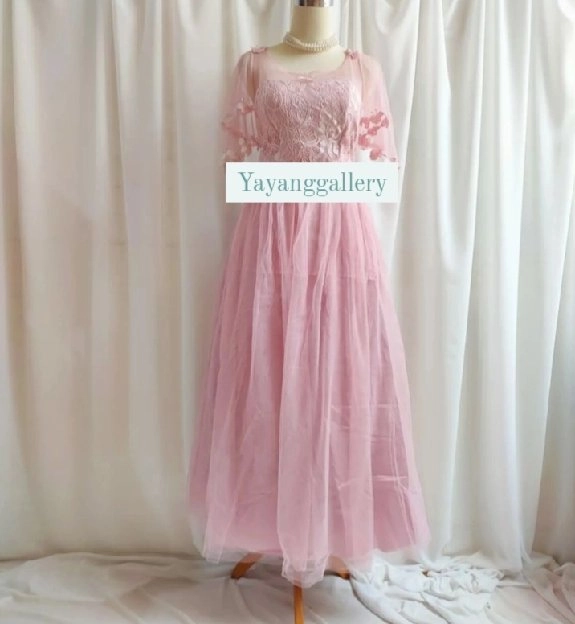 Dress pink gown gaun cantik prewedding