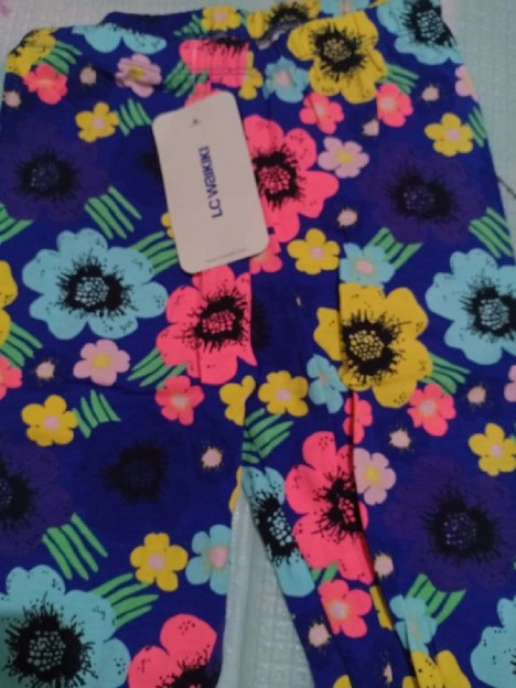 New Legging Anak Warna Biru Motif Bunga