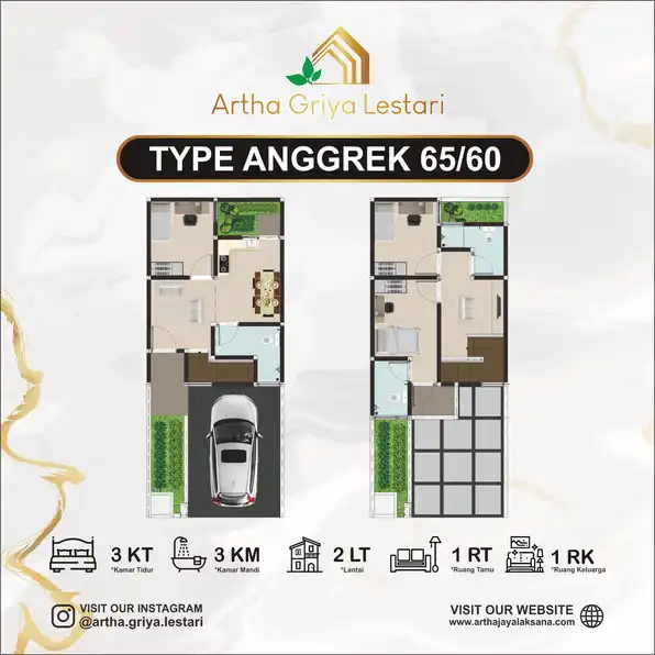 Artha Griya Lestari Rumah 2 Lantai Tanpa DP 5 Menit Stasiun Serpong