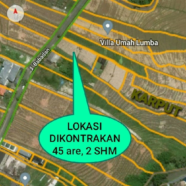 Dukontrakan 45 are, Jl. Babadan Pantai Lima Pererenan Mengwi