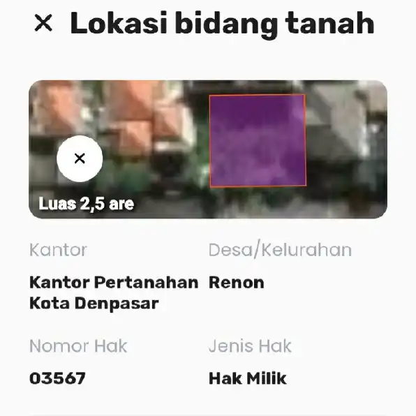 Dijual 2,5 are, Jl. Tukad Badung Renon Denpasar Selatan