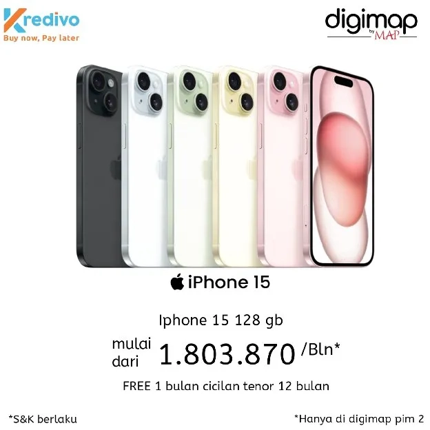 kredit iPhone 15 128 gb murah mudah dan cepat dengan kredivo