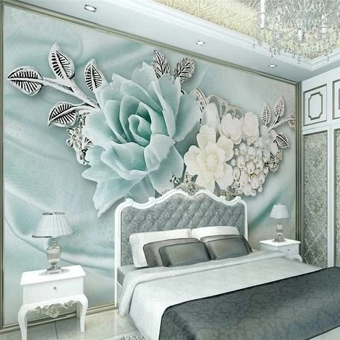 Pasang wallpaper dinding 3d custom toko jual dan pesan hordeng murah rollerblind vertikal blind