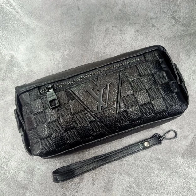 Tas Pouch Bag LV Damier Emboss Tas Tangan Kulit