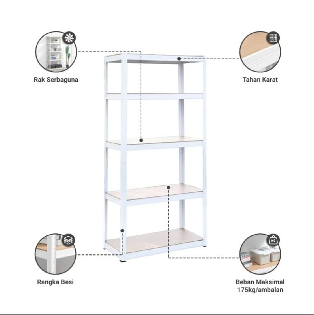 Ready!!Rak penyimpanan Krisbow 5 tingkat