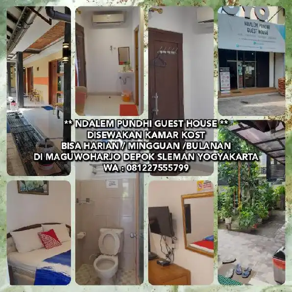 ** NDALEM PUNDHI GUEST HOUSE **DISEWAKAN KAMAR KOST, KOST HARIAN, KOST MINGGUAN/BULANAN DI MAGUWOHAR