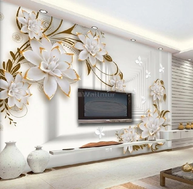 Pasang wallpaper dinding 3d custom toko jual dan pesan hordeng murah rollerblind vertikal blind