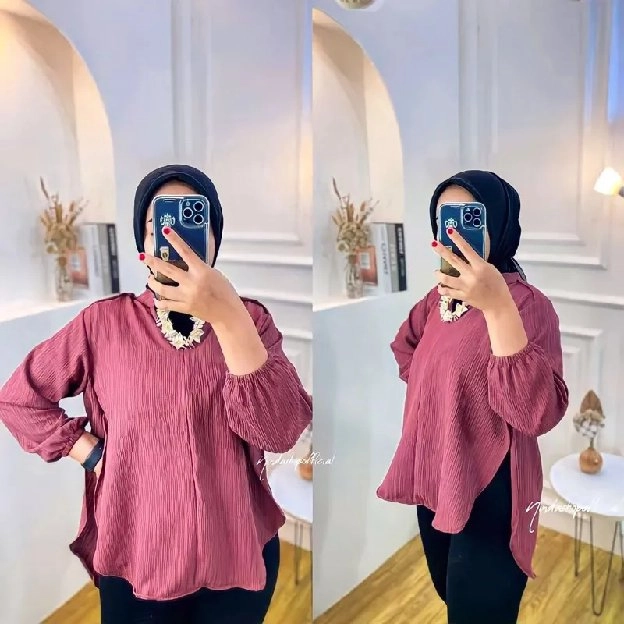 PROMO ❗❗Blouse Wanita Polos - Blouse Baby Crush - Outher Premium Wanita 