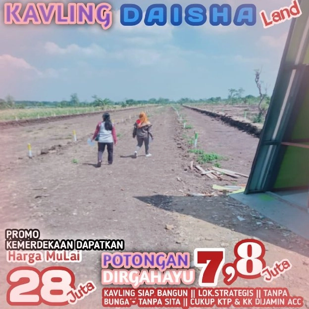 Msh Hrga Promo Tanah Nol Jln Kabupaten Strategis DAISHA LAND Slempit Kedamean 