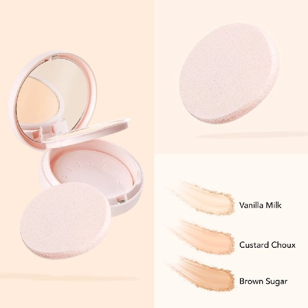 Sea Makeup Acne Cover & Smooth Two Way Cake Pressed Powder and Matte Bedak Padat Compact Powder with