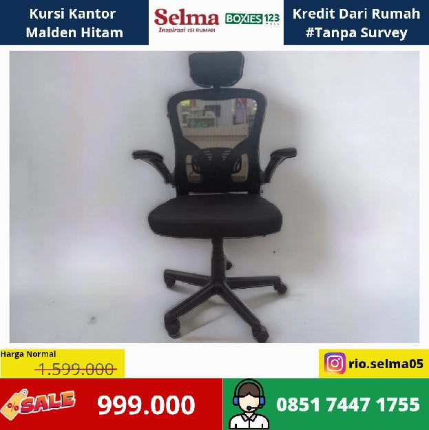 Kursi Kantor Malden Sandaran Tinggi Hitam 