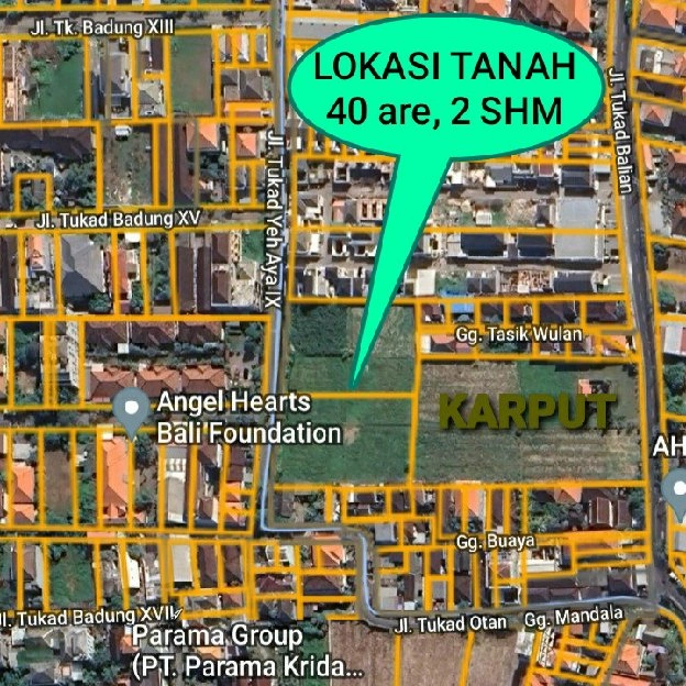 Dijual 30 are, Jl. Tukad Badung Tukad Yeh Aya Renon Denpasar