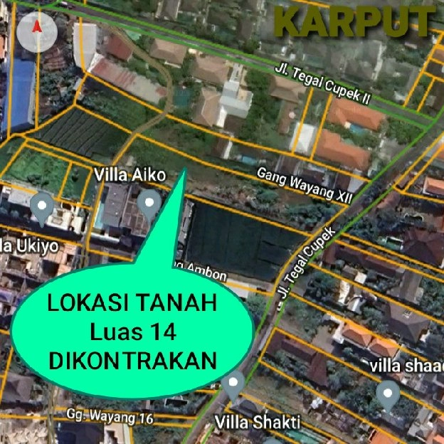 Dikontrakan 14 are, Jl. Tegal Cupek Bumbak Kerobokan Kuta UTARA