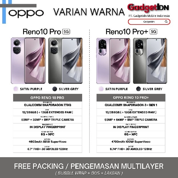 OPPO RENO 10 PRO+ 5G | RENO 10 PRO 5G 12/256GB ( +12GB EXTENDED RAM ) GARANSI RESMI OPPO INDONESIA