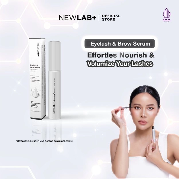 NEWLAB Eyelash & Brow Growth Serum | Penumbuh Alis & Bulu Mata Lebat & Cepat | Non Oil Eyelash Serum