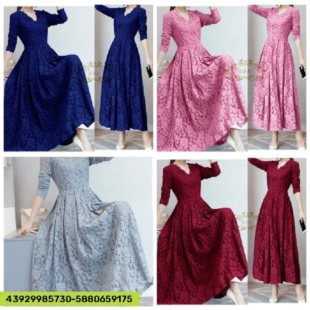 DISKON ❗❗DRESS MAXI WANITA BRUKAT CESSIE 