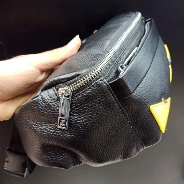 tas pinggang fendi eyes Monster yellow waistbag Belt Bag Kulit