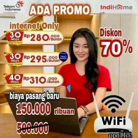 cuma bayar 150ribu WiFi langsung aktif