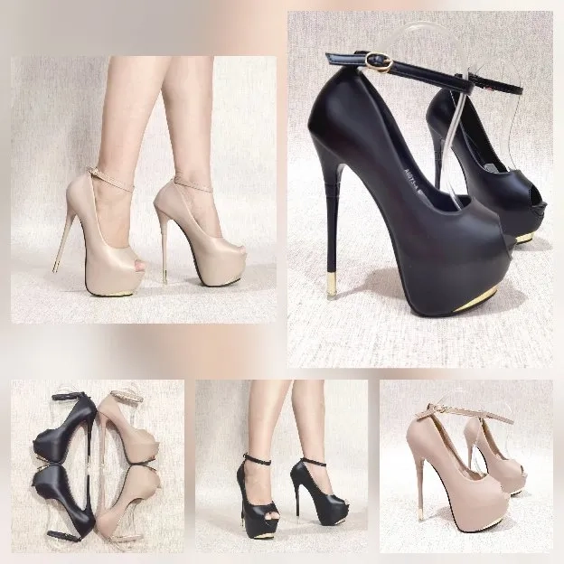 Sepatu peep toes open toe heels wanita