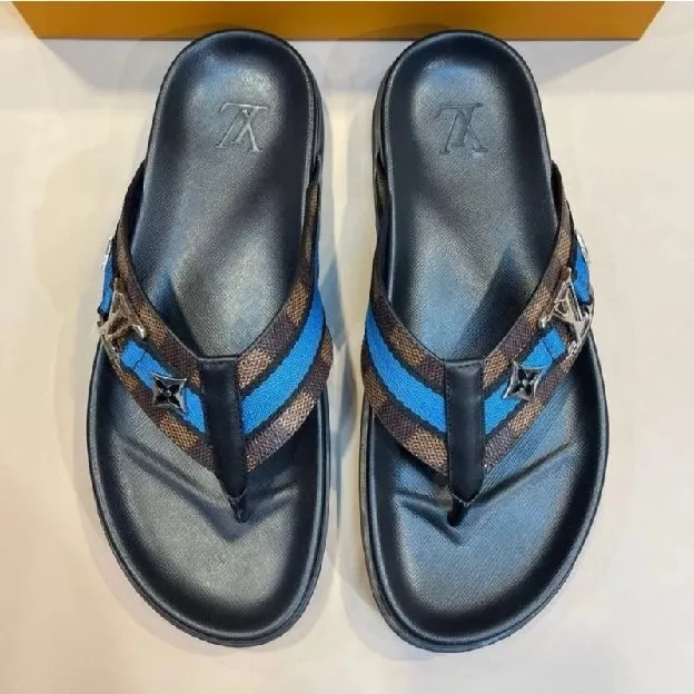 Sandal slippers jepit pria louis vuitton lv