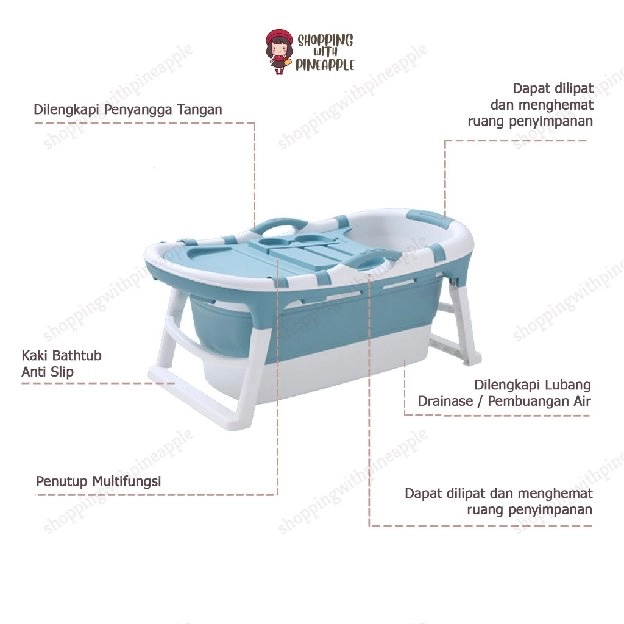 Bathtub Dewasa / Bathub Dewasa Portable / Bathub Adult / Bak Mandi Lipat / Bathtub Portable